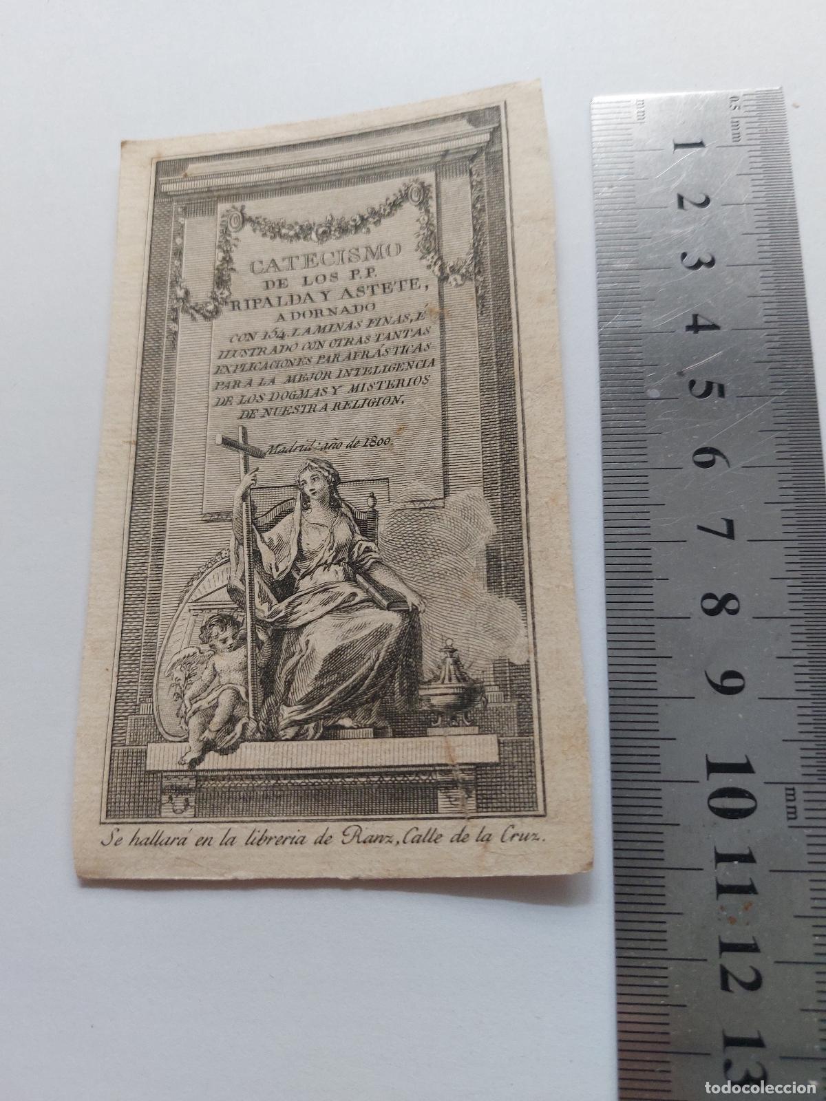 Postales: Estampa con ilustraci&oacute;n antigua de Catecismo de Ripalda y Astete