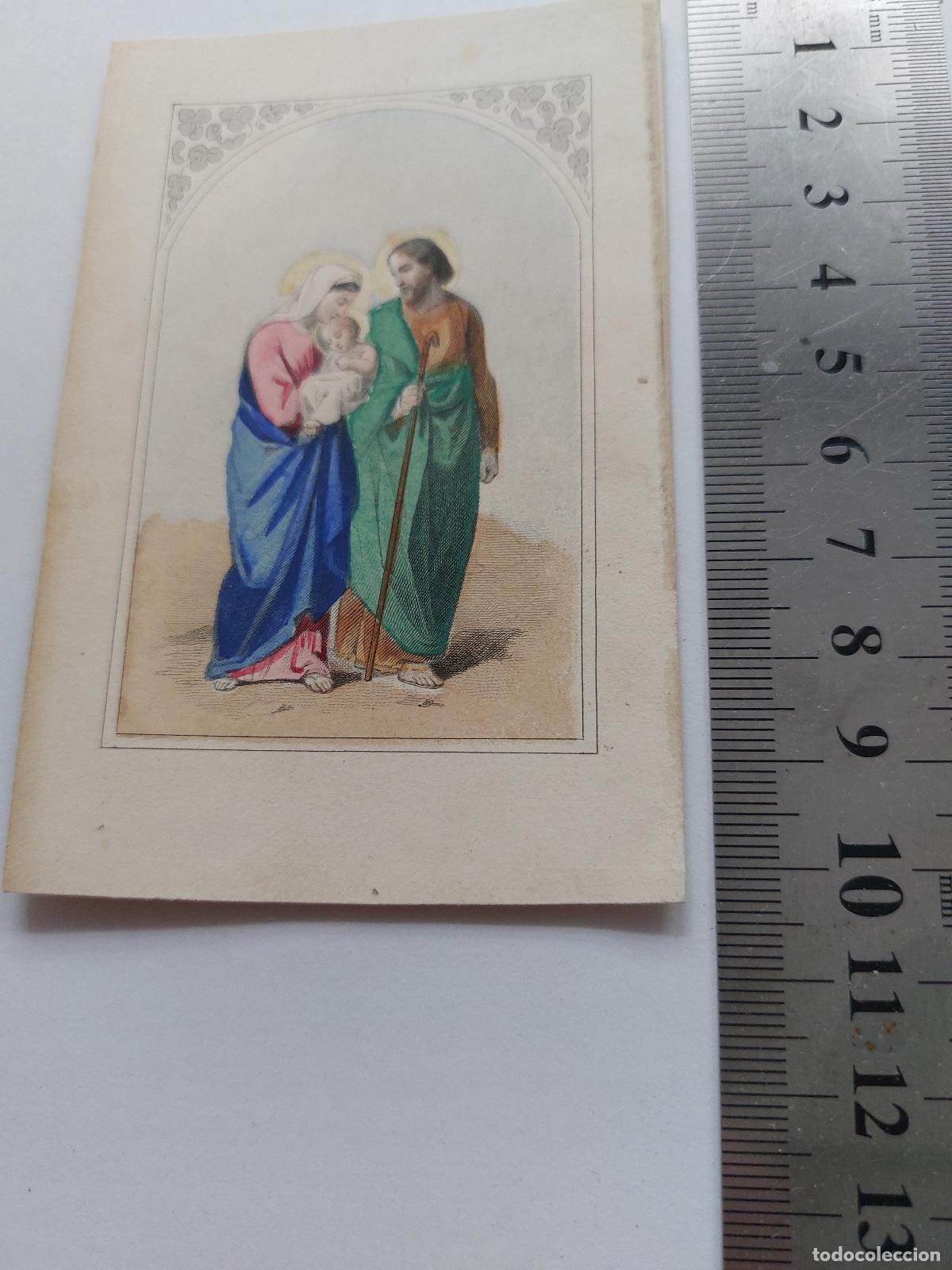 Postales: Estampa con ilustraci&oacute;n de la Sagrada Familia