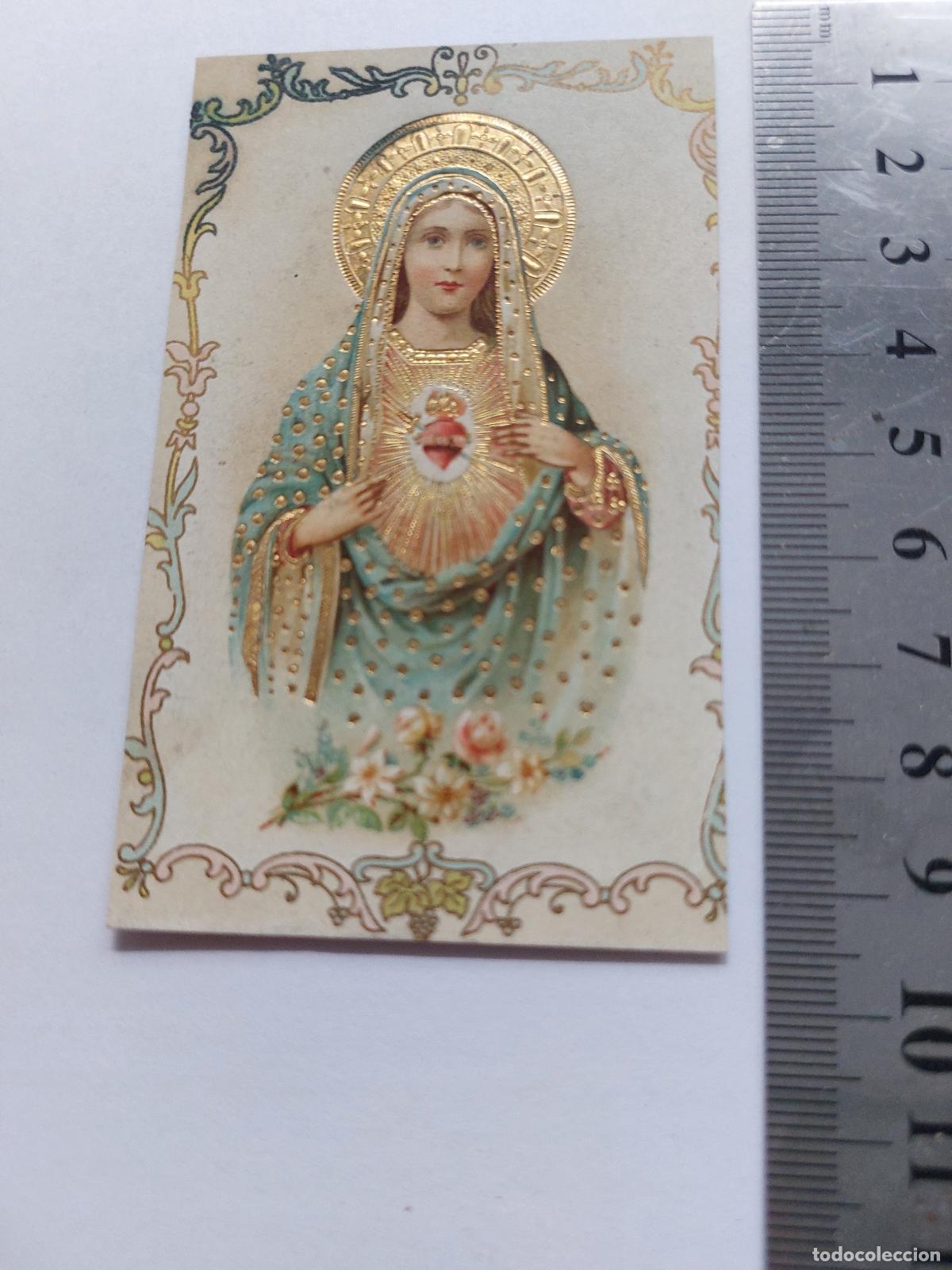 Postales: Estampa con imagen del Inmaculado Coraz&oacute;n de Mar&iacute;a