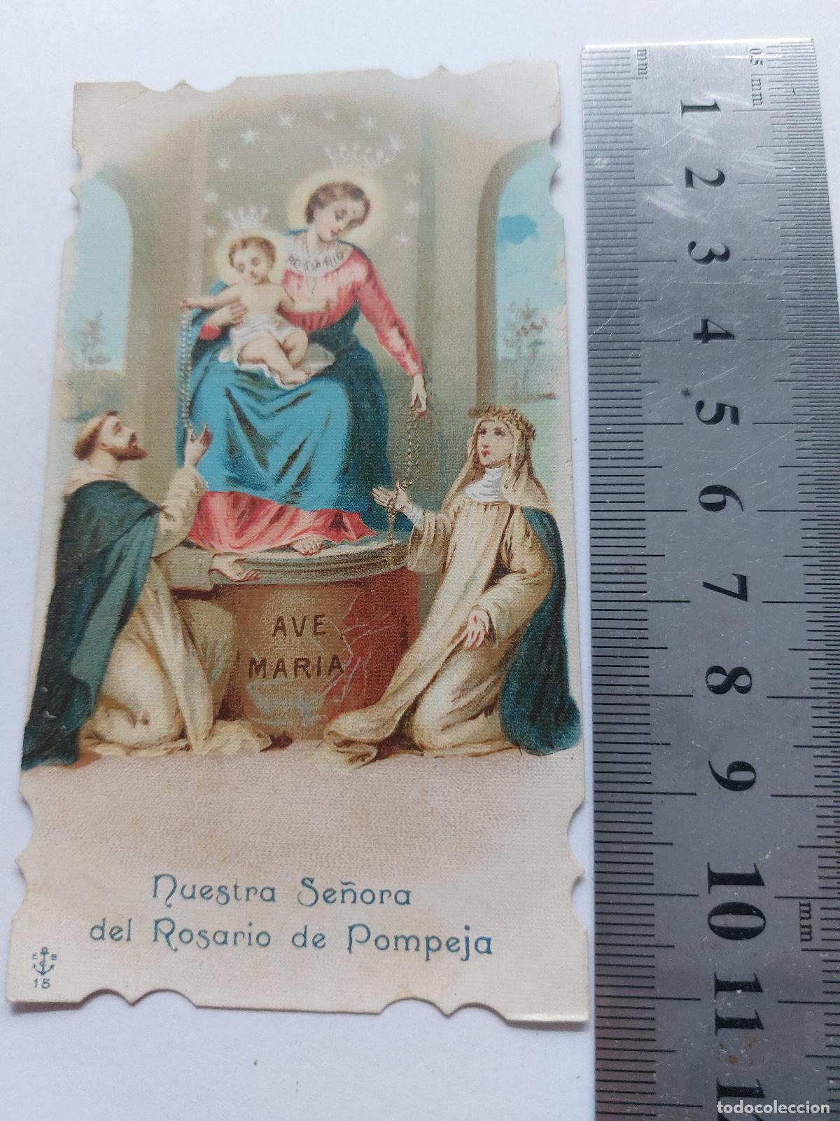 Postales: Estampa de Nuestra Se&ntilde;ora del Rosario de Pompeya