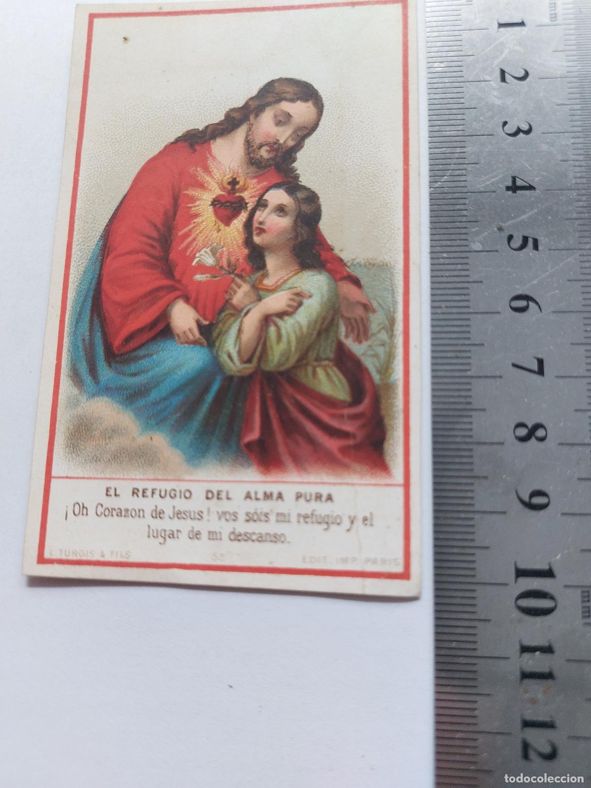 Postales: Estampa religiosa El Refugio del Alma Pura con Sagrado Coraz&oacute;n