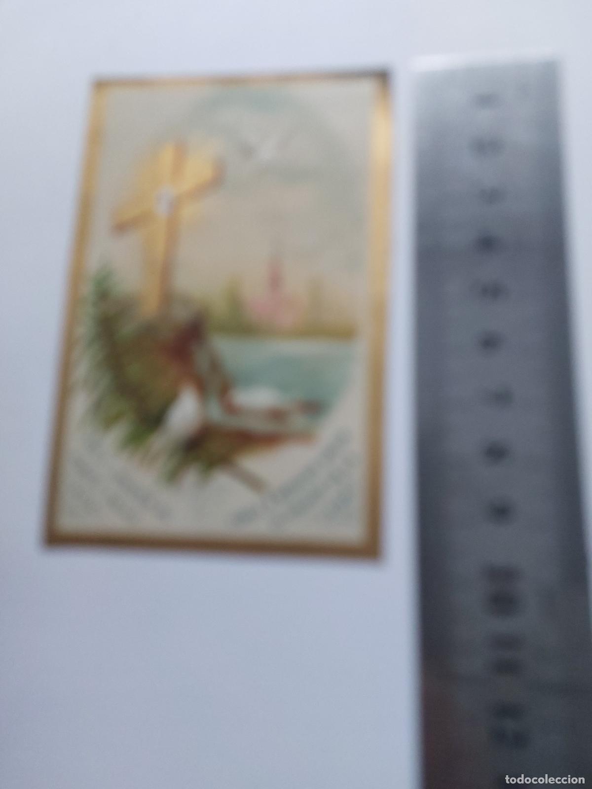 Postales: Estampa con ilustraci&oacute;n religiosa de una cruz