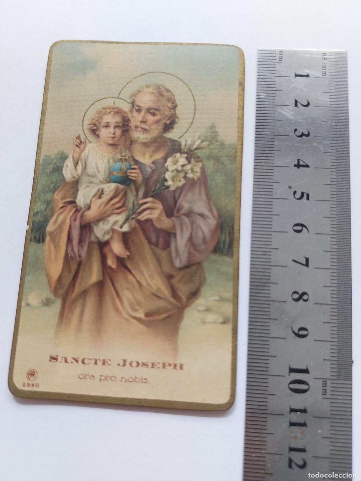 Postales: Estampa de San Jos&eacute; con el Ni&ntilde;o Jes&uacute;s arte religioso