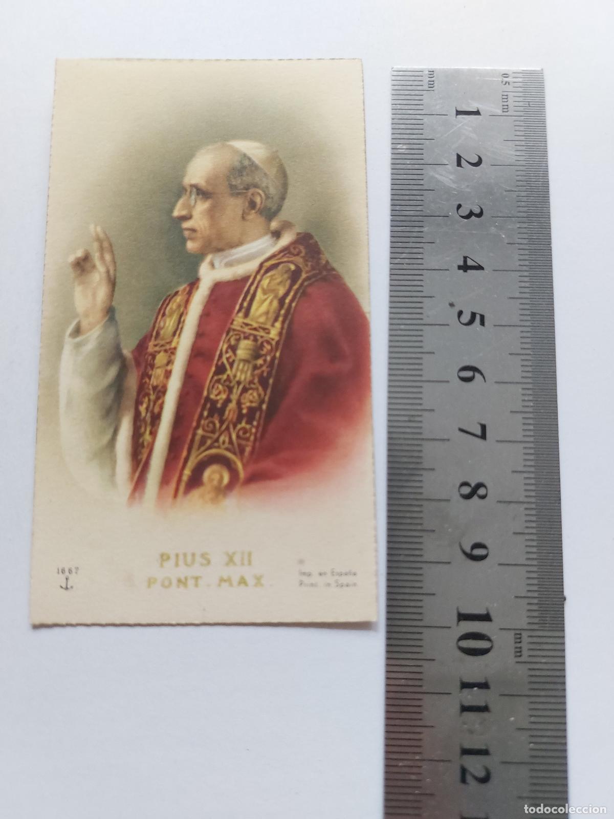 Postales: Estampa de retrato del Papa P&iacute;o XII