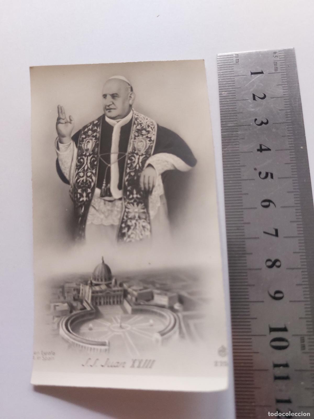 Postales: Estampa del Papa Juan XXIII y la Bas&iacute;lica de San Pedro