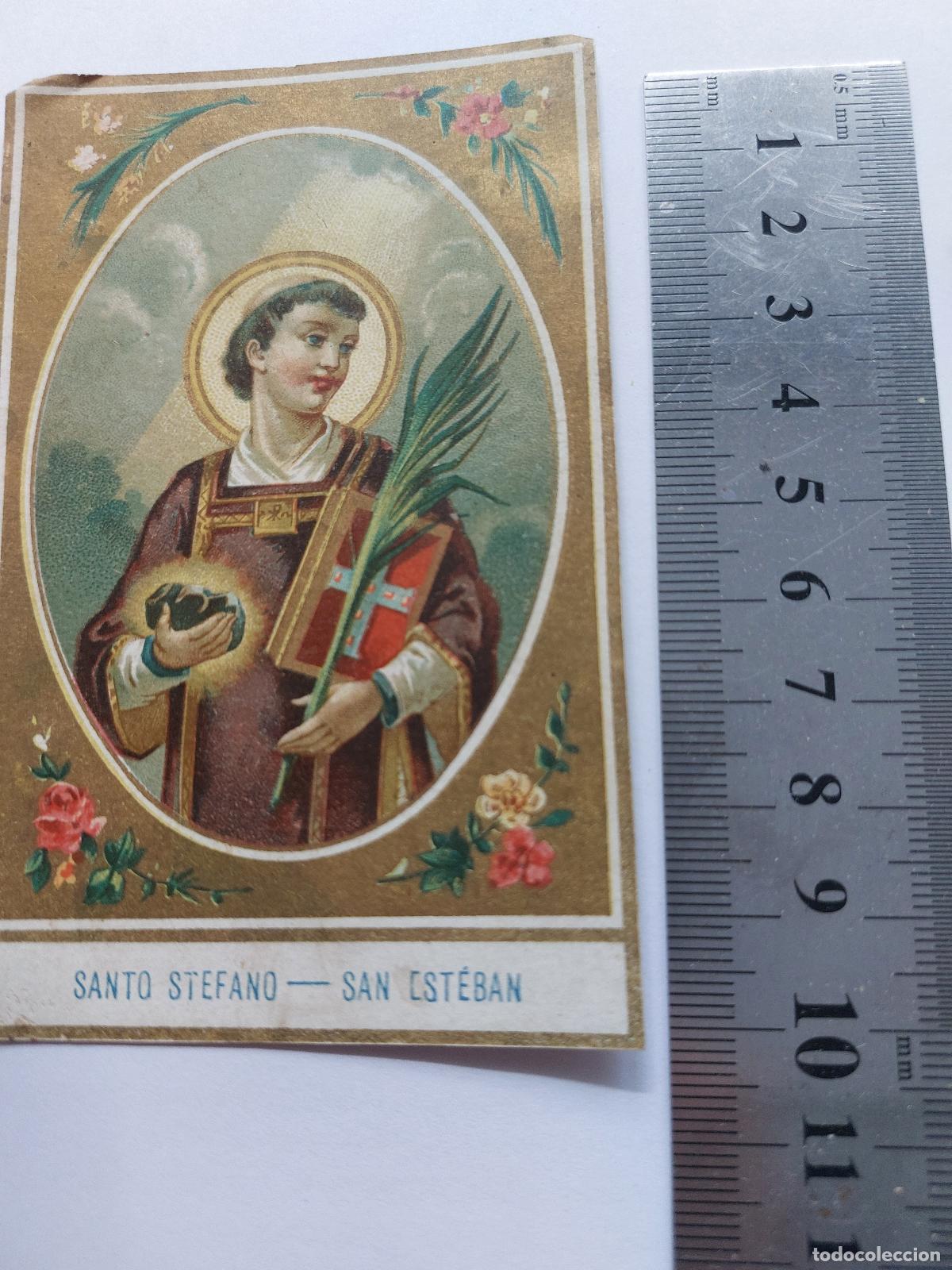 Postales: Estampa con representaci&oacute;n de Santo Esteban