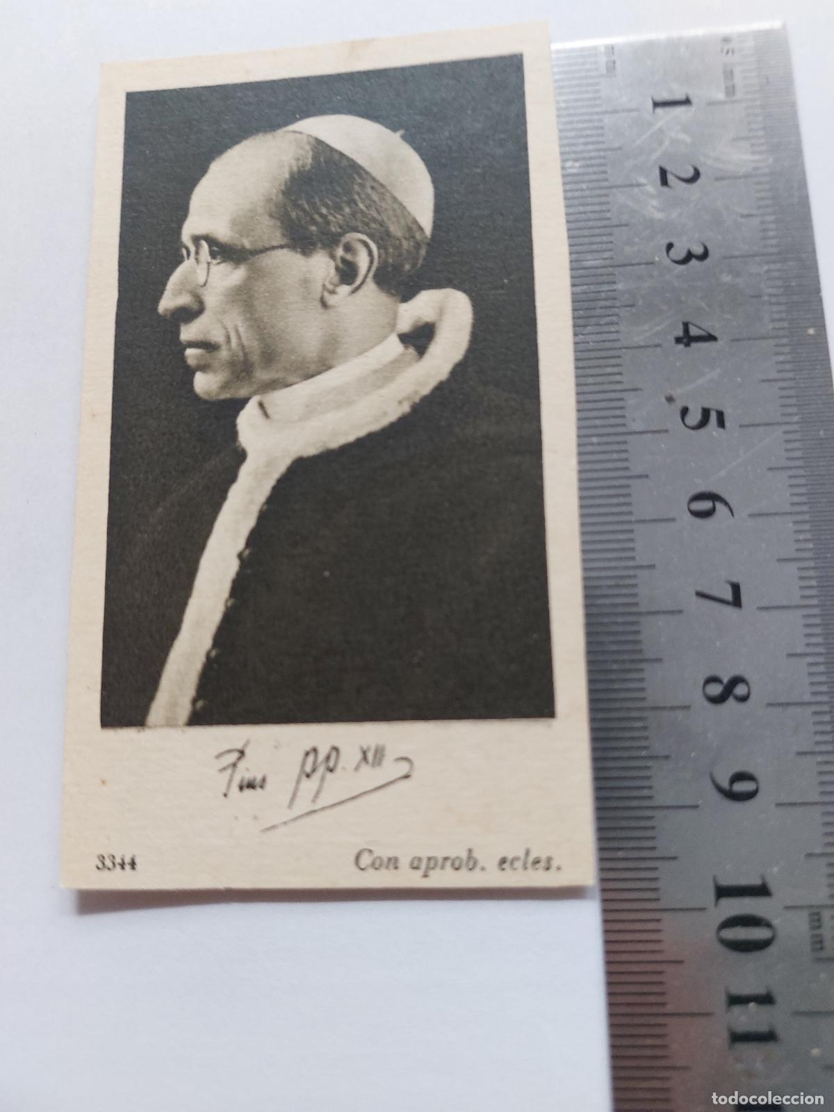 Postales: Estampa de retrato del Papa P&iacute;o XII