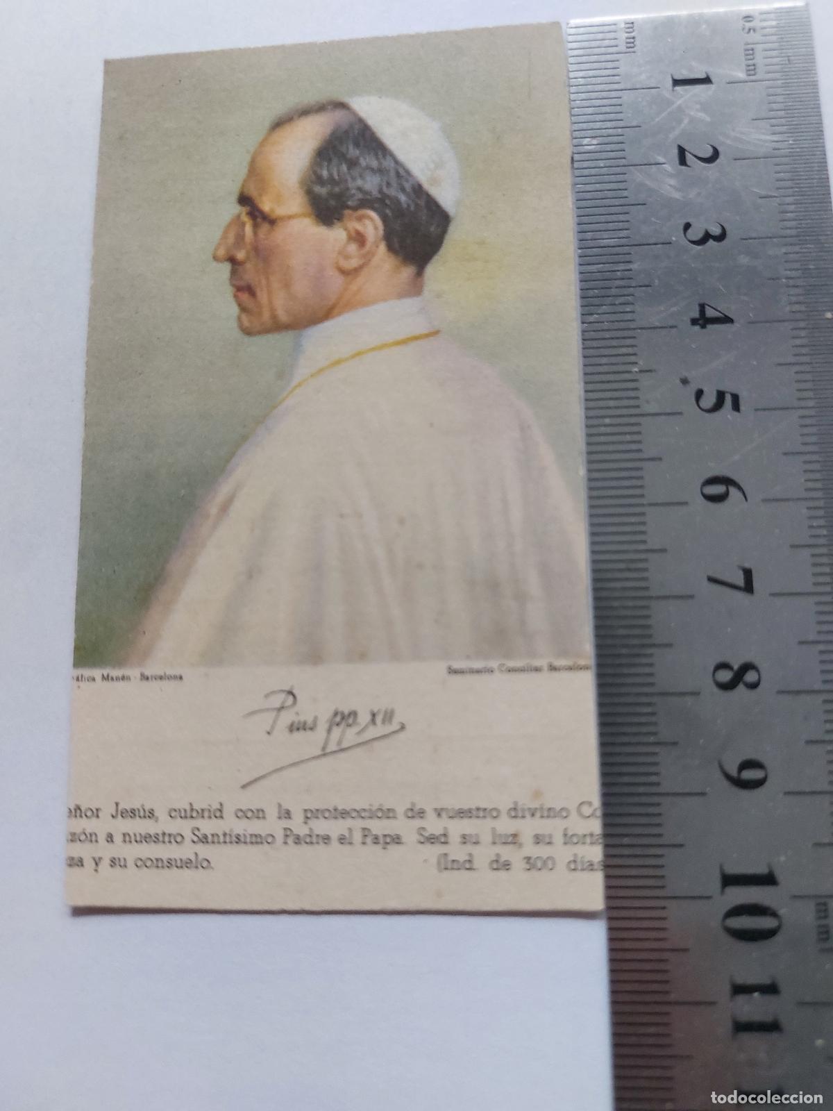 Postales: Estampa de Papa P&iacute;o XII Congreso Eucar&iacute;stico Barcelona