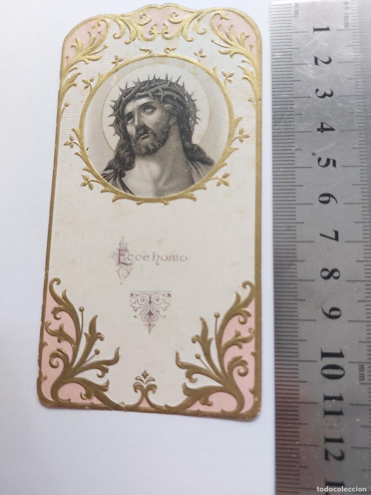 Postales: Estampa de arte religioso Ecce Homo con detalles ornamentales