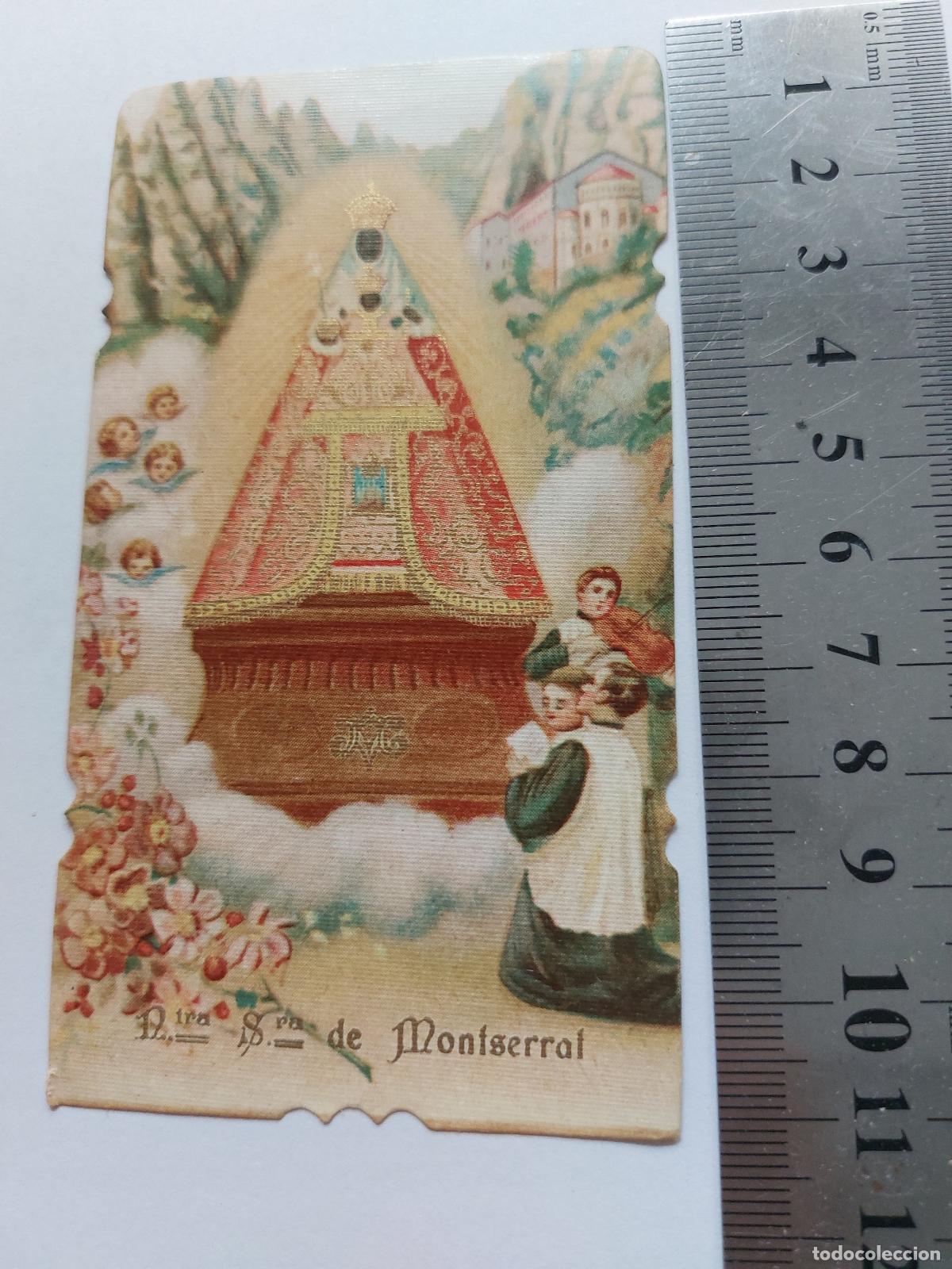 Postales: Estampa de la Virgen de Montserrat, arte religioso