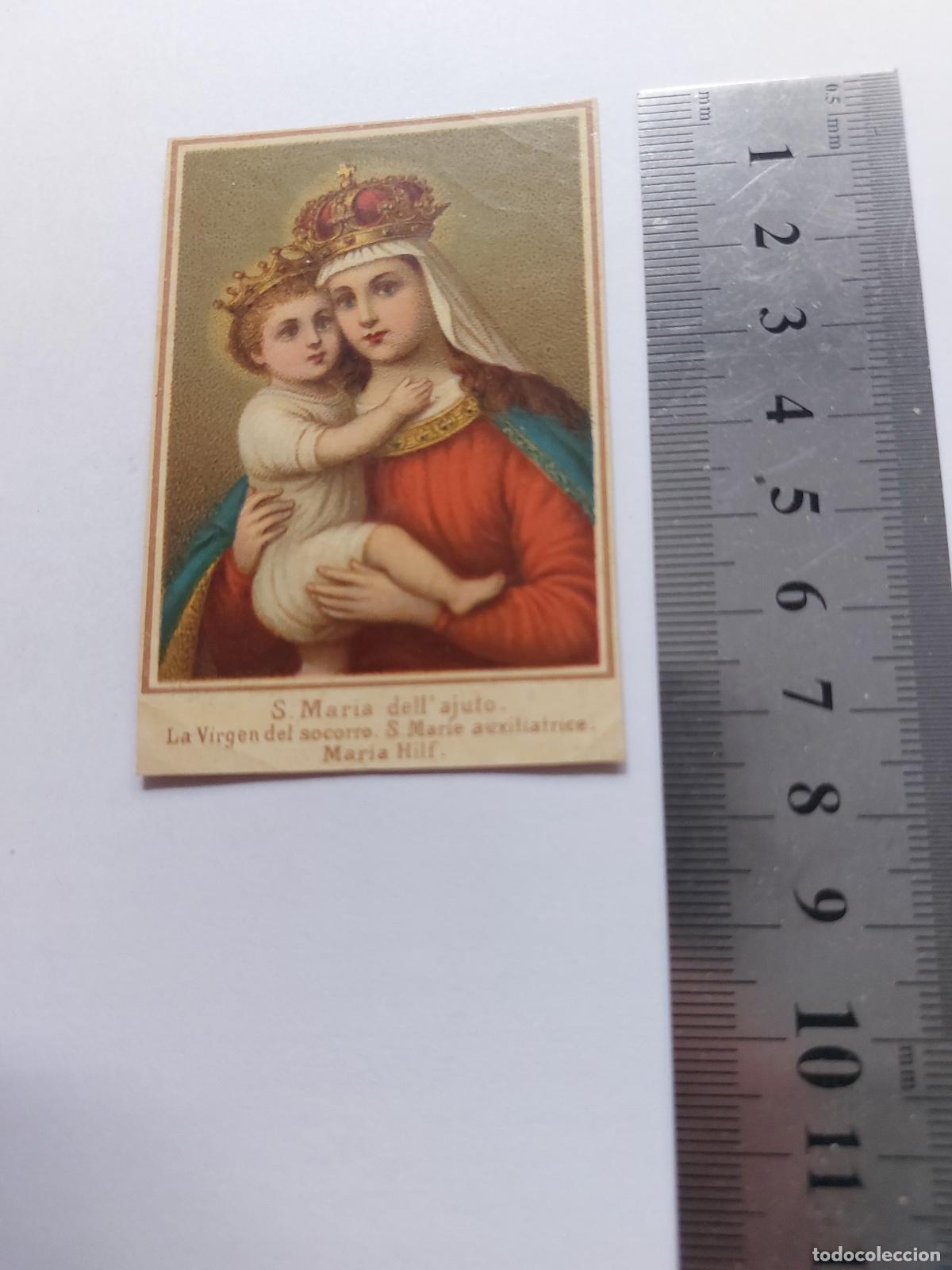 Cartoline: Estampa religiosa estampa peque&ntilde;a S. Maria dell'ajuto Virgen del Socorro
