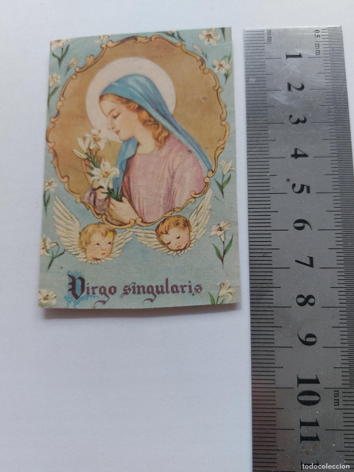 Cartoline: Estampa religiosa con imagen de la Virgen Mar&iacute;a y oraci&oacute;n del Mes de Mar&iacute;a