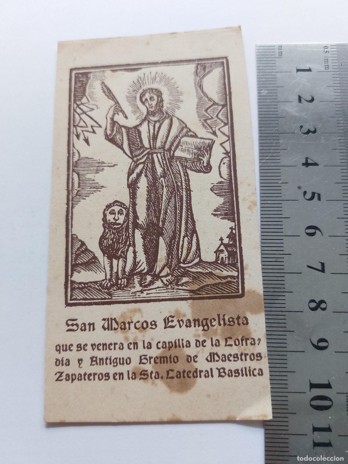 Postales: Estampa de San Marcos Evangelista estampa devocional antigua