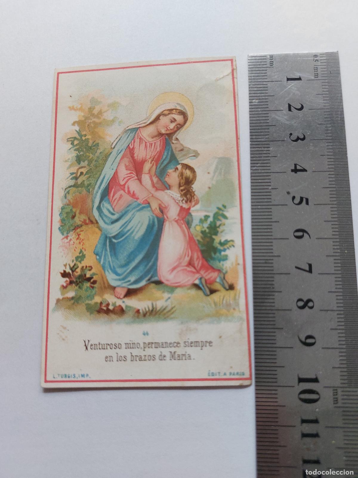 Postales: Estampa antigua de la Virgen Mar&iacute;a con el Ni&ntilde;o Jes&uacute;s