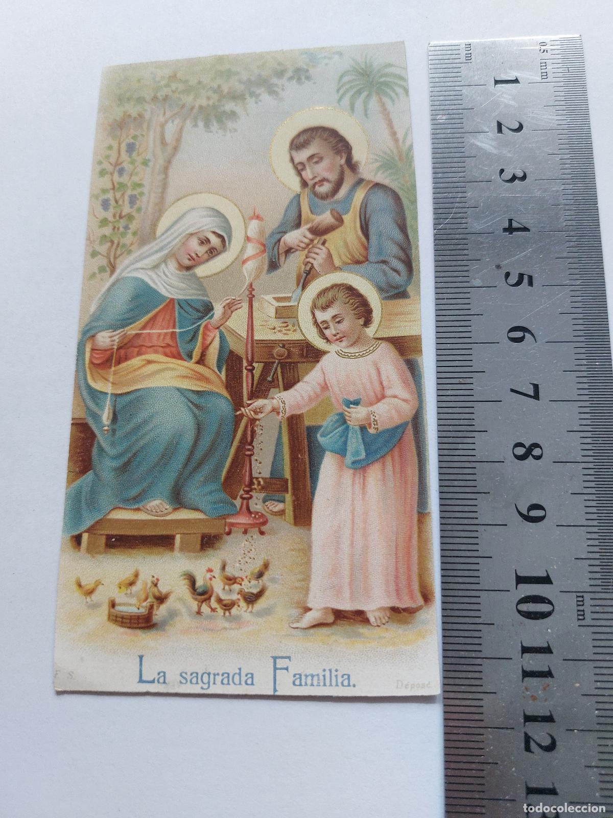Postales: Estampa de la Sagrada Familia en el taller de carpinter&iacute;a