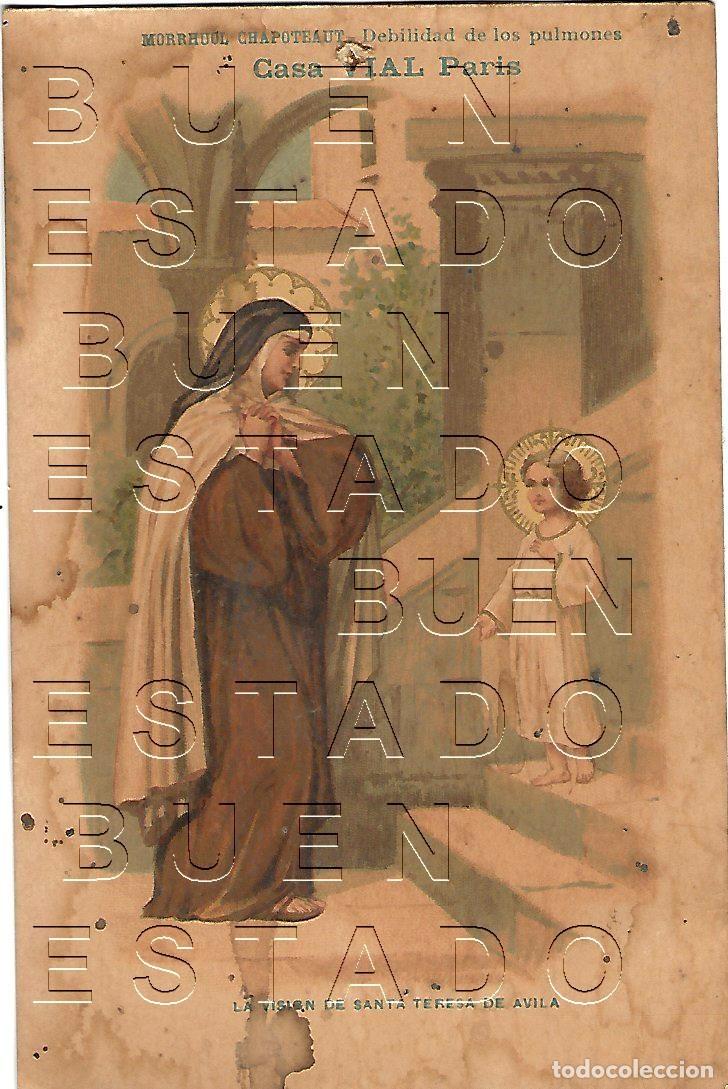 Postales: SANTA TERESA DE AVILA LA VISION DE MORRHUOL CHAPOTEAUT PUBLICIDAD MUY ANTIGUA M43