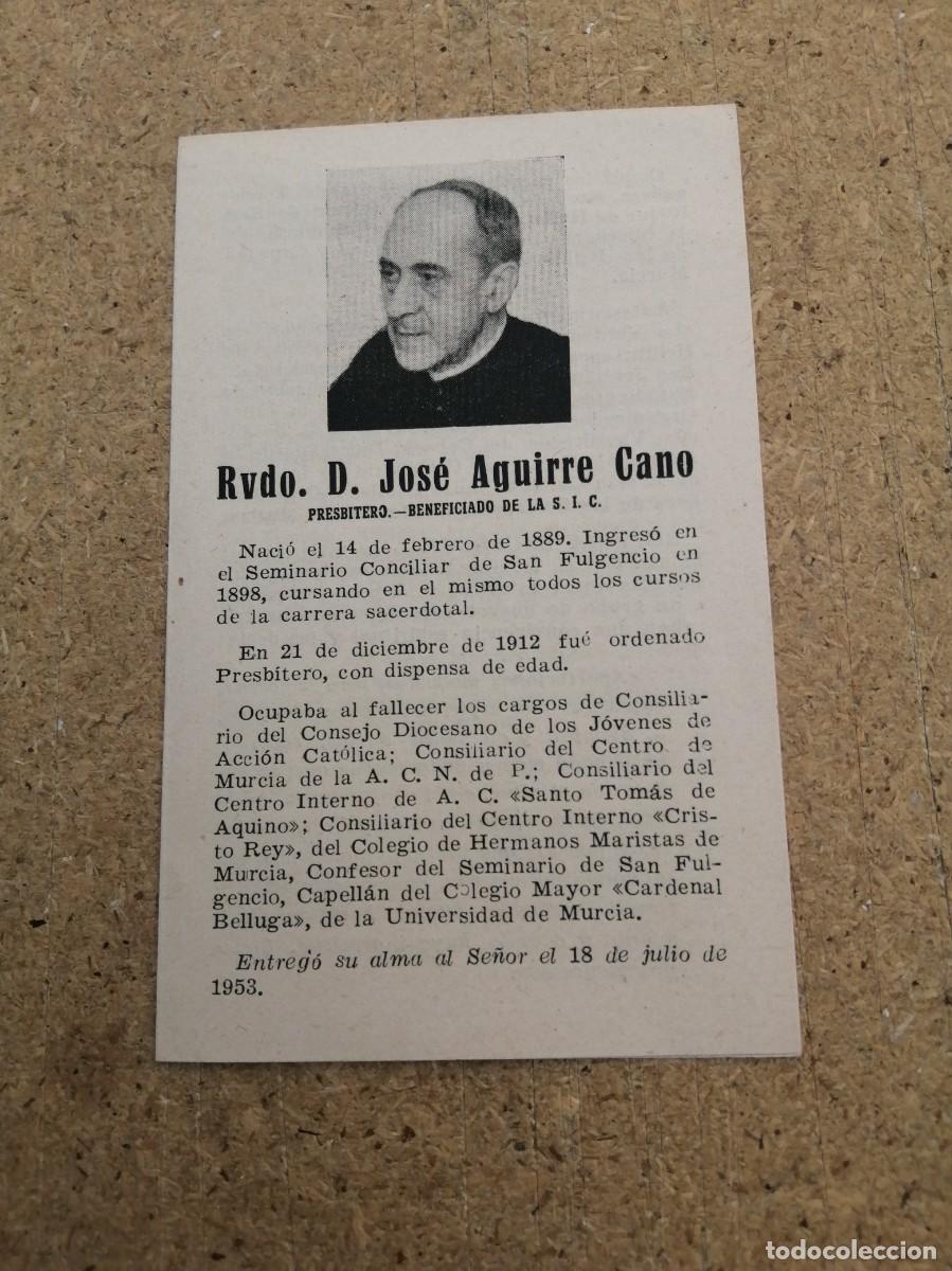 Postales: ESTAMPA RELIGIOSA JOSE AGUIRRE CANO (MURCIA)