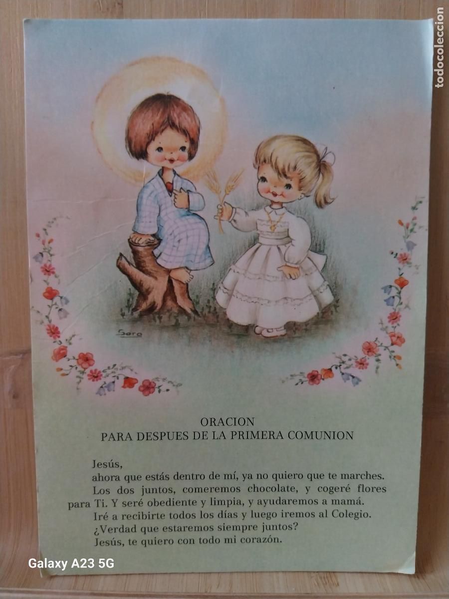 Postales: COMUNION TARJETA ORACION PARA DESPUES DE PRIMERA COMUNION TAMA&Ntilde;O POSTAL ED AFA 2501