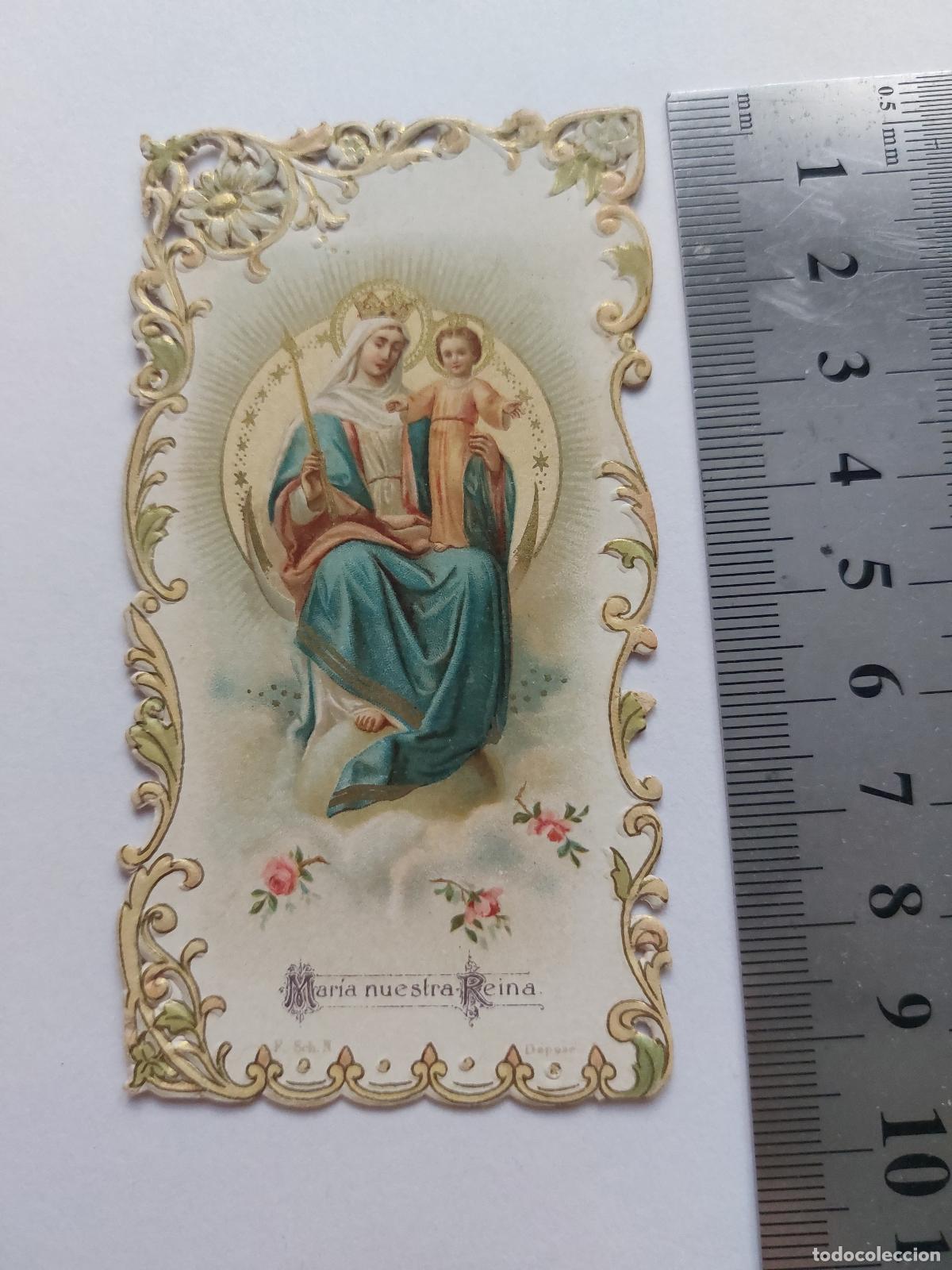 Postales: Estampa con imagen de la Virgen Mar&iacute;a y el Ni&ntilde;o Jes&uacute;s