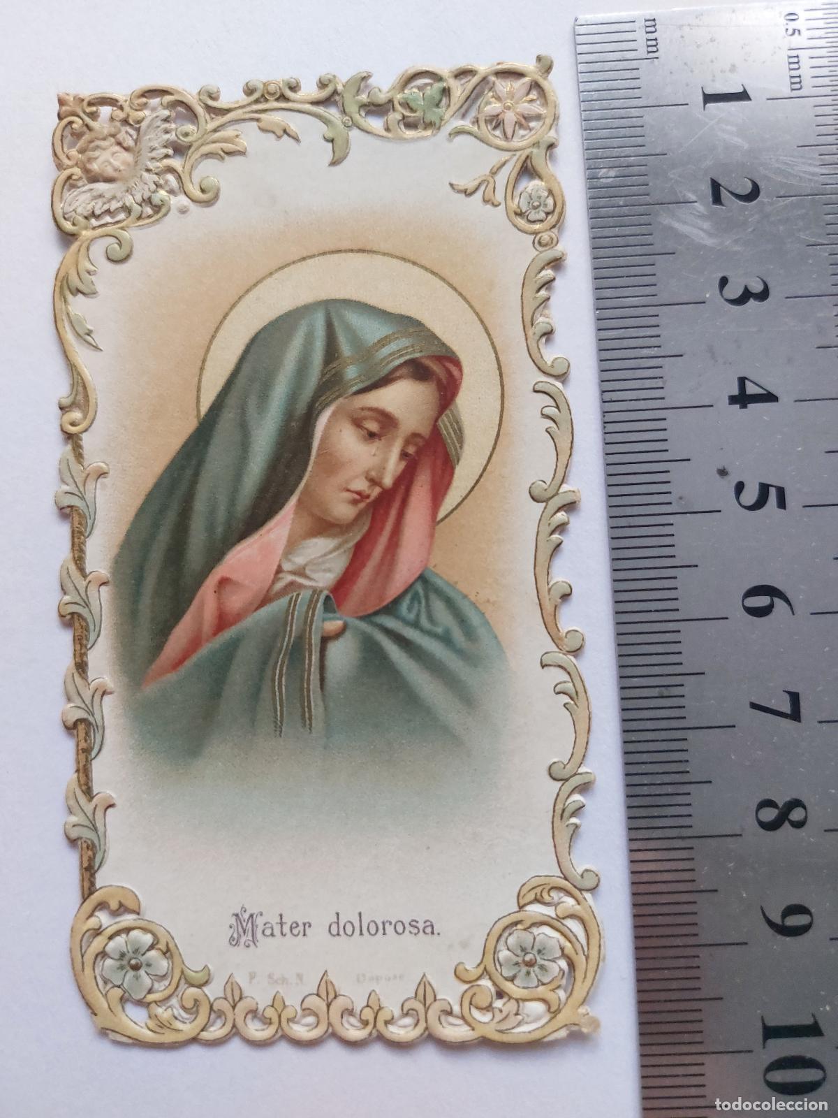 Postales: Estampa devocional de la Virgen Mar&iacute;a Mater Dolorosa