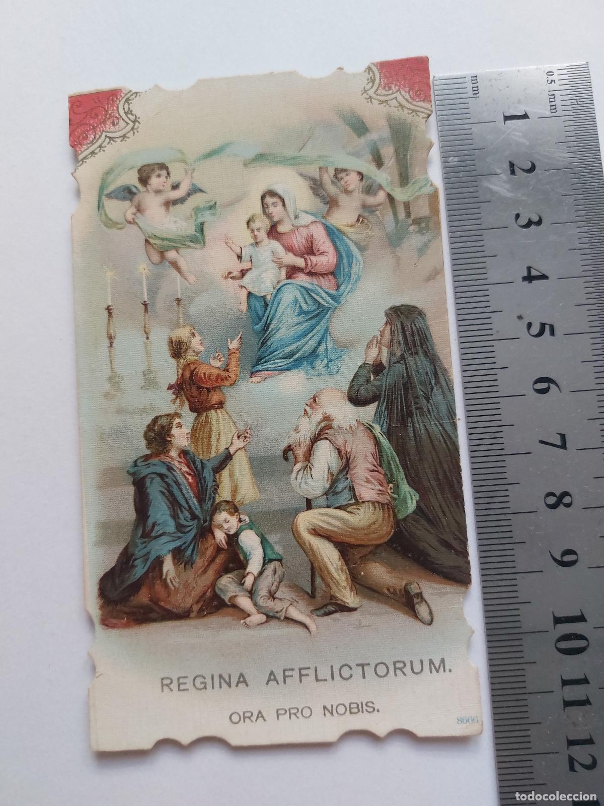 Postales: Estampa de arte religioso Regina Afflictorum Virgen y Ni&ntilde;o