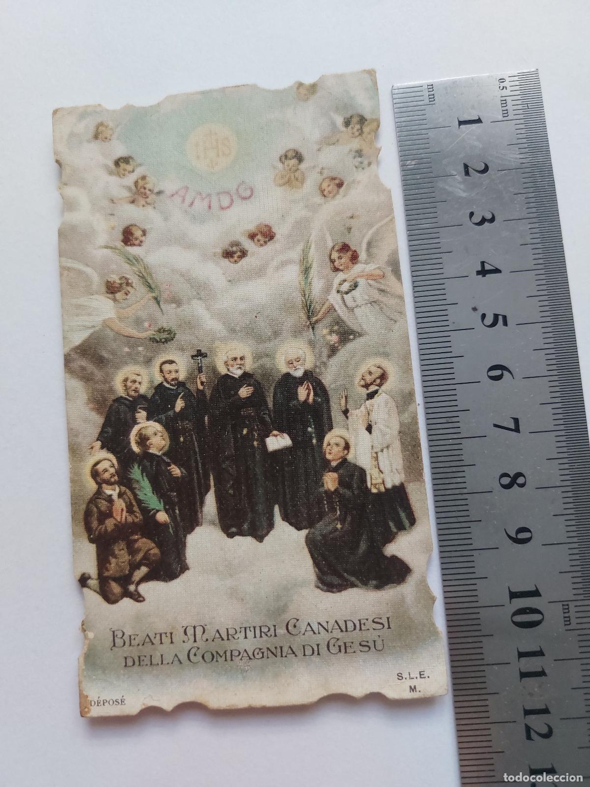 Postales: Estampa religiosa de los Beatos M&aacute;rtires Canadienses de la Compa&ntilde;&iacute;a de Jes&uacute;s