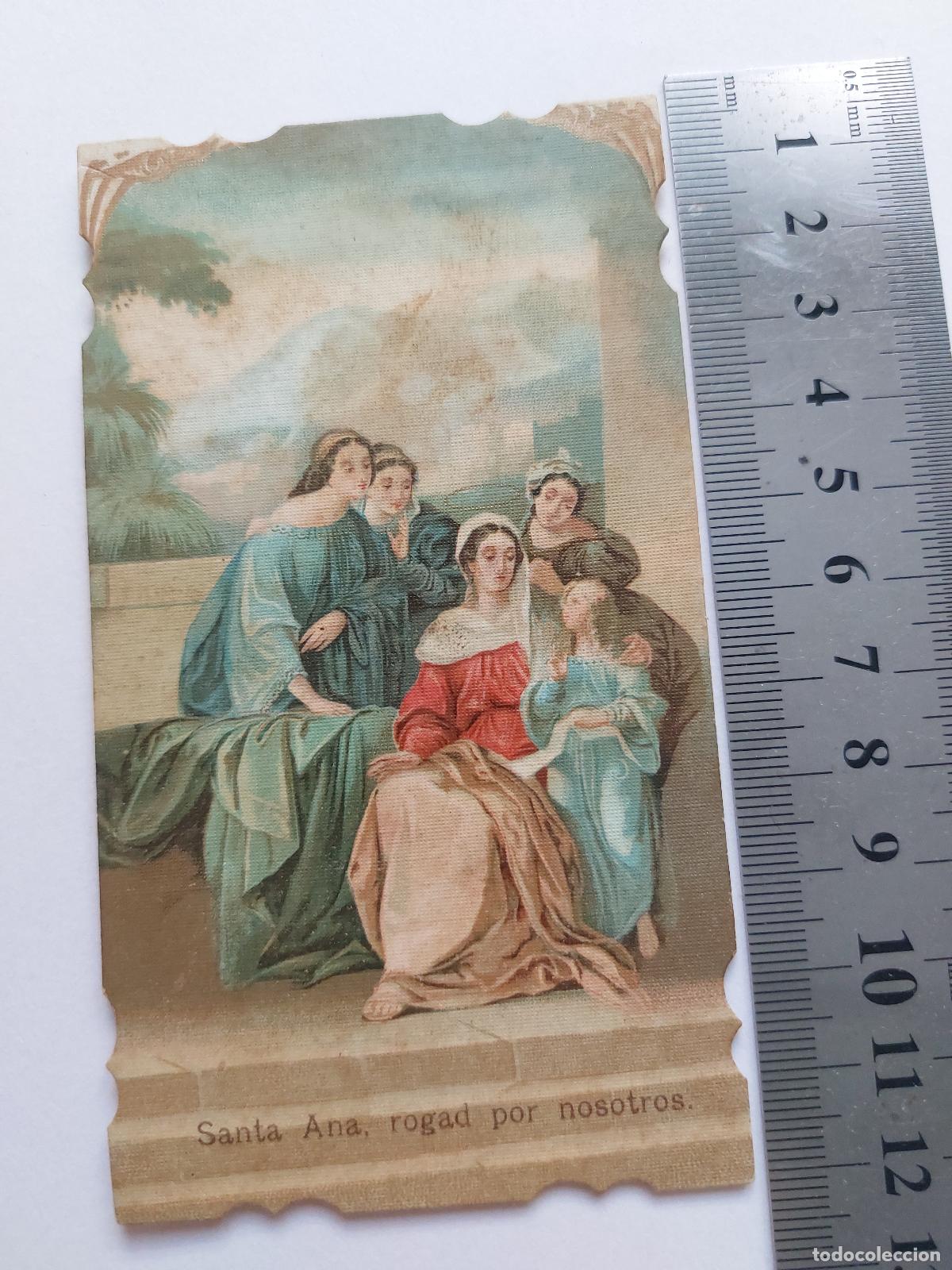 Postales: Estampa religiosa de Santa Ana con orla decorada