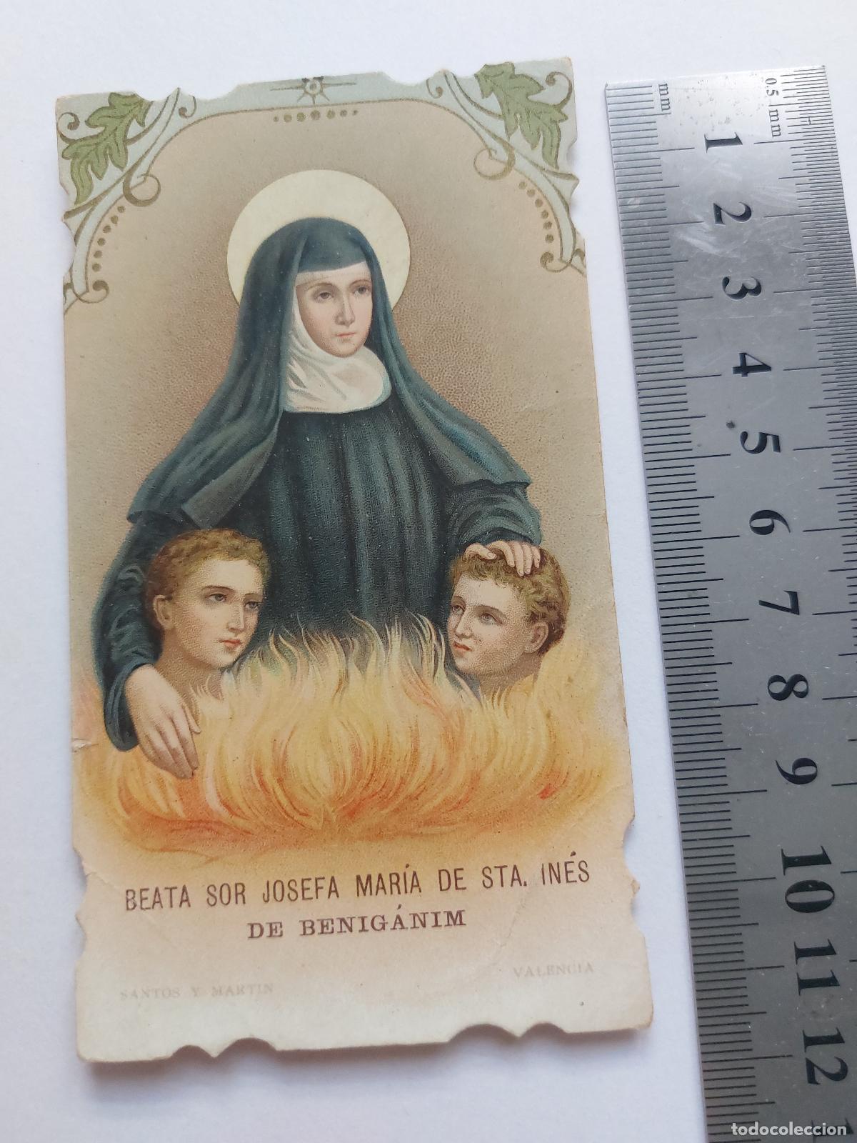Postales: Estampa de Beata Sor Josefa Mar&iacute;a de Santa In&eacute;s de Benig&aacute;nim 1886