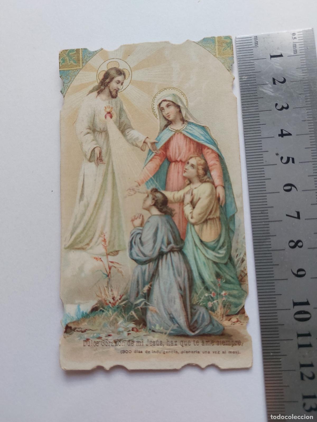 Postales: Estampa con imagen religiosa del Sagrado Coraz&oacute;n de Jes&uacute;s