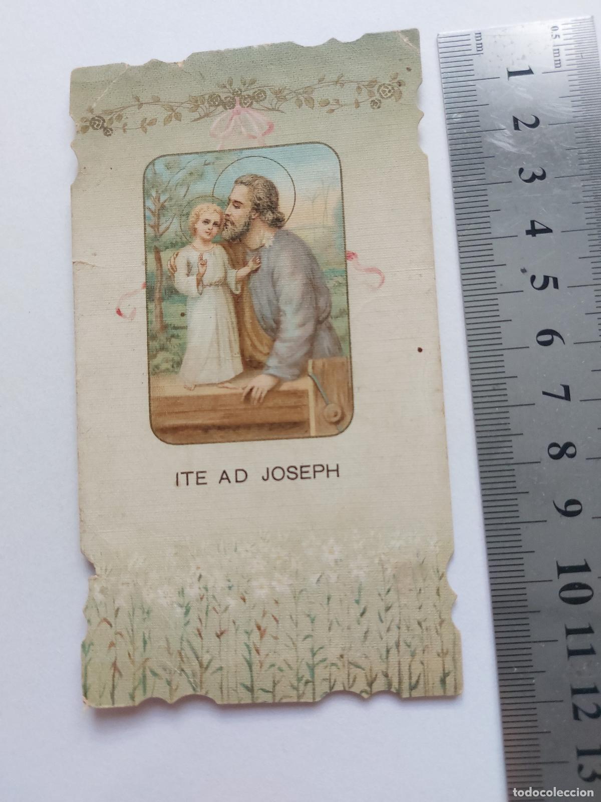 Postales: Estampa con ilustraci&oacute;n de San Jos&eacute; y el Ni&ntilde;o Jes&uacute;s