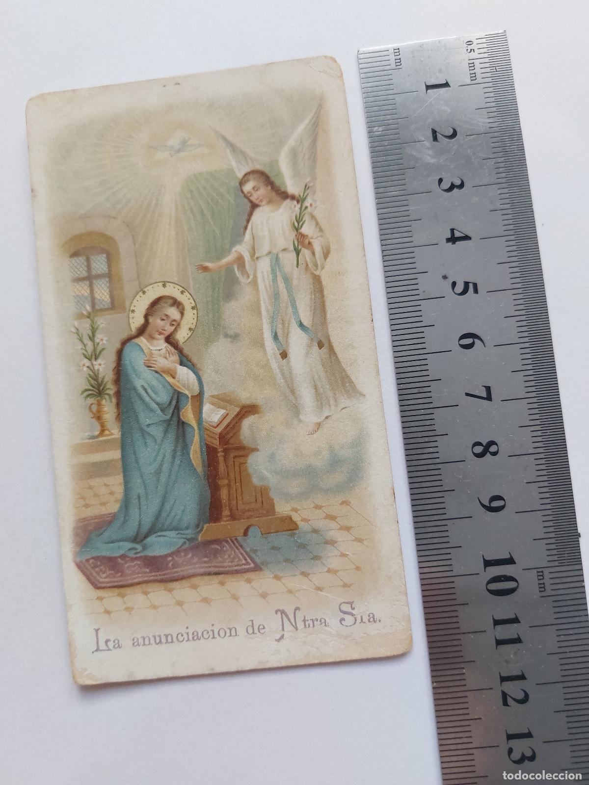 Postales: Estampa de la Anunciaci&oacute;n de Nuestra Se&ntilde;ora con oraci&oacute;n de San Bernardo