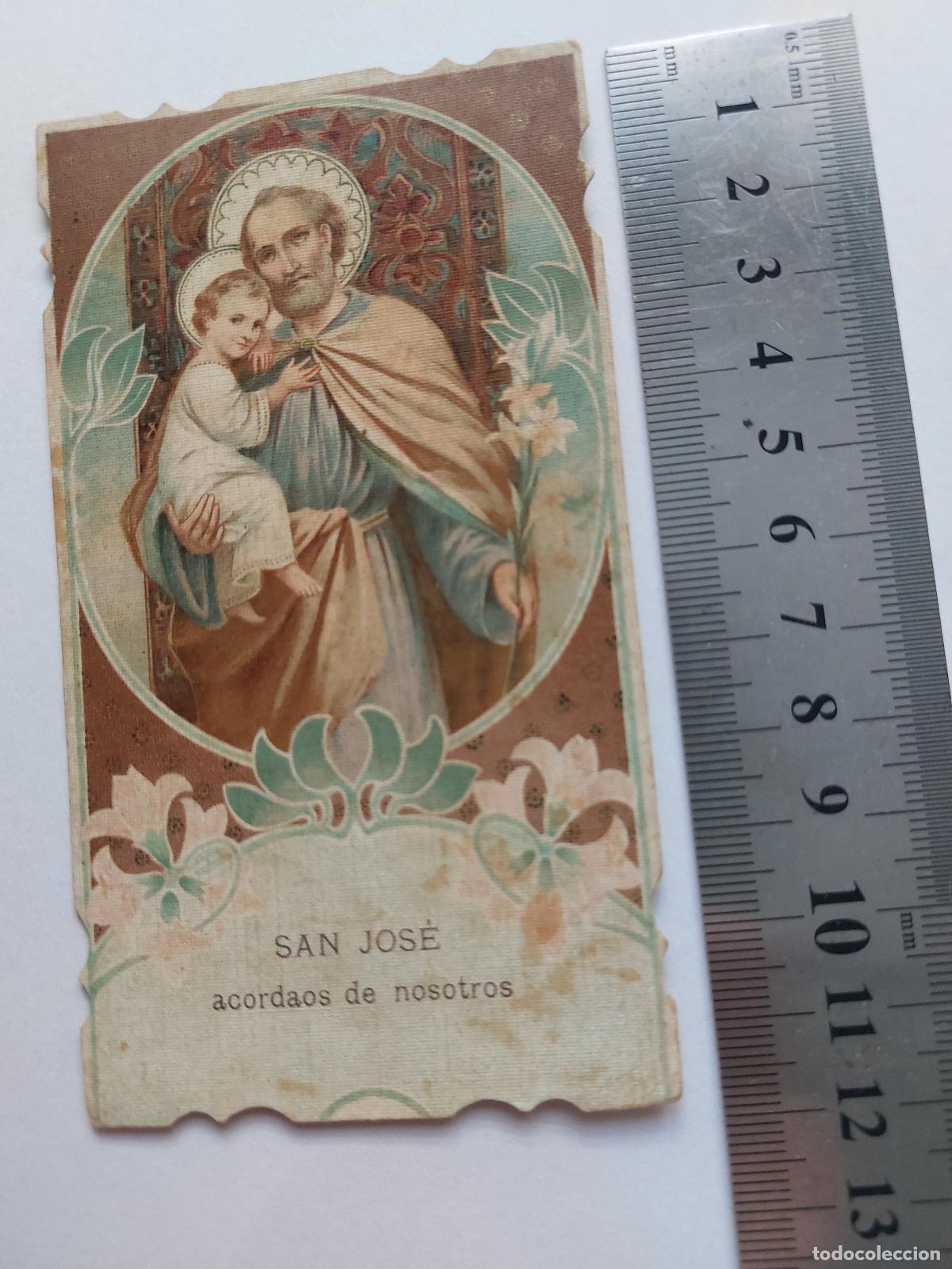 Postales: Estampa religiosa de San Jos&eacute; con el ni&ntilde;o Jes&uacute;s