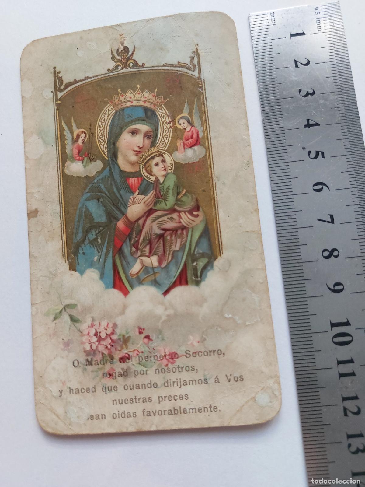 Postales: Estampa religiosa con imagen de la Virgen del Perpetuo Socorro