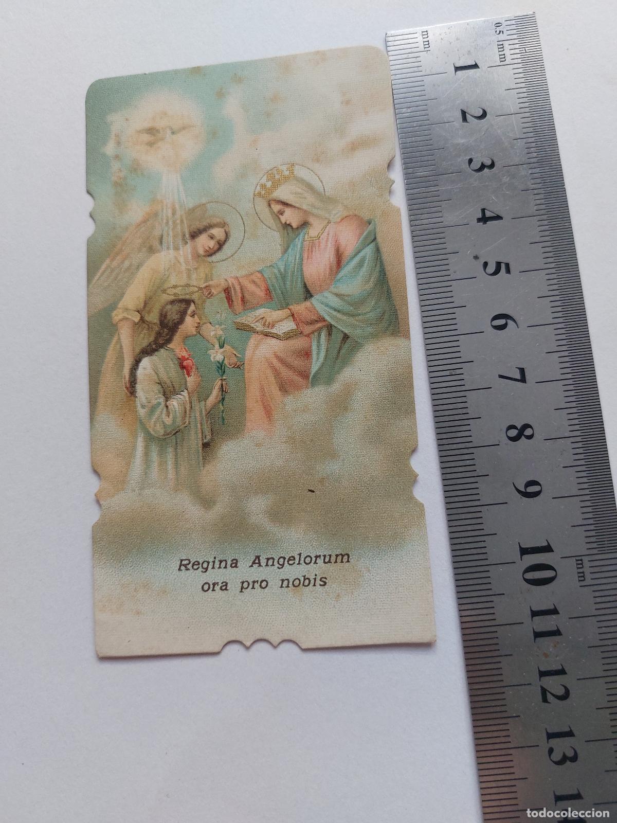 Postales: Estampa religiosa de la Virgen Mar&iacute;a Regina Angelorum