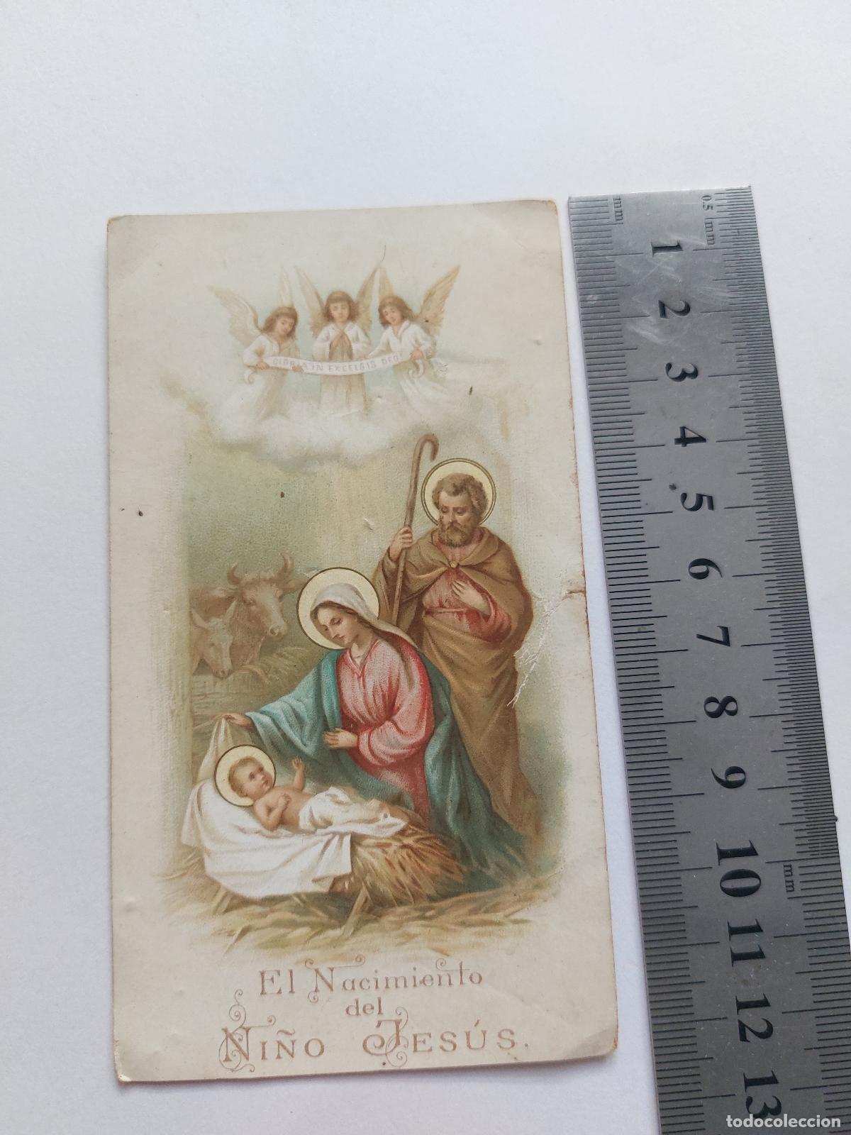 Postales: Estampa religiosa con representaci&oacute;n del Nacimiento del Ni&ntilde;o Jes&uacute;s