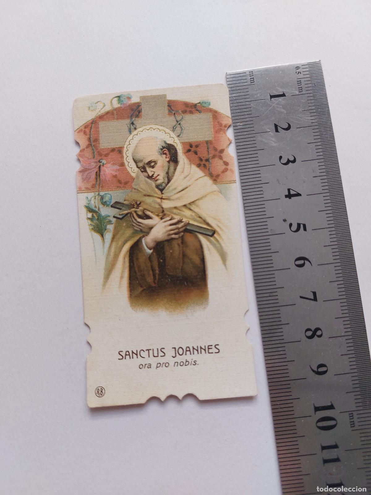 Postales: Estampa religiosa de Sanctus Joannes con iconograf&iacute;a sacra