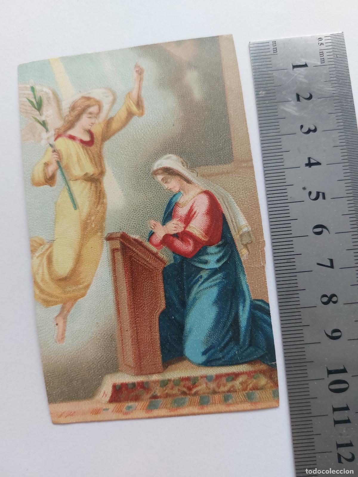 Postales: Estampa de la Anunciaci&oacute;n con la Virgen Mar&iacute;a y el &Aacute;ngel