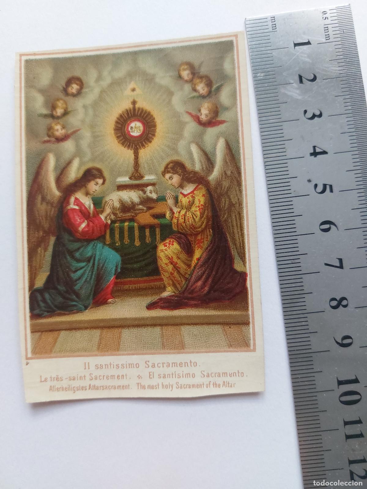 Postales: Estampa de arte religioso representando el Sant&iacute;simo Sacramento