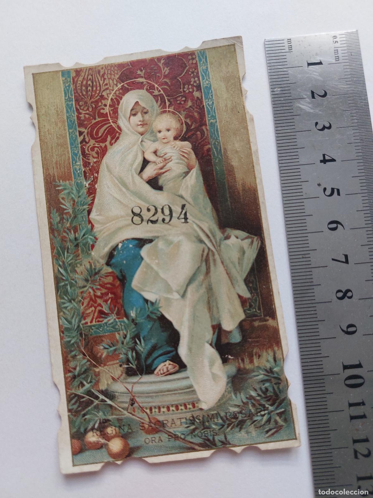 Postales: Estampa religiosa de la Virgen Mar&iacute;a con el Ni&ntilde;o Jes&uacute;s