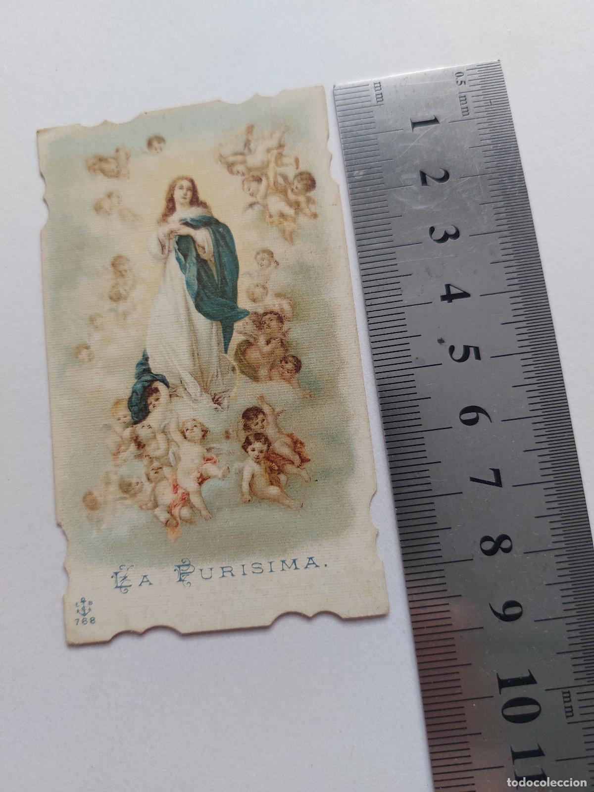 Postales: Estampa religiosa de La Purisima rodeada de angelitos