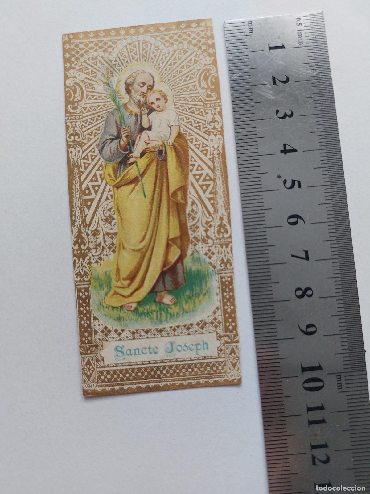 Postales: Estampa religiosa de San Jos&eacute; con el Ni&ntilde;o Jes&uacute;s