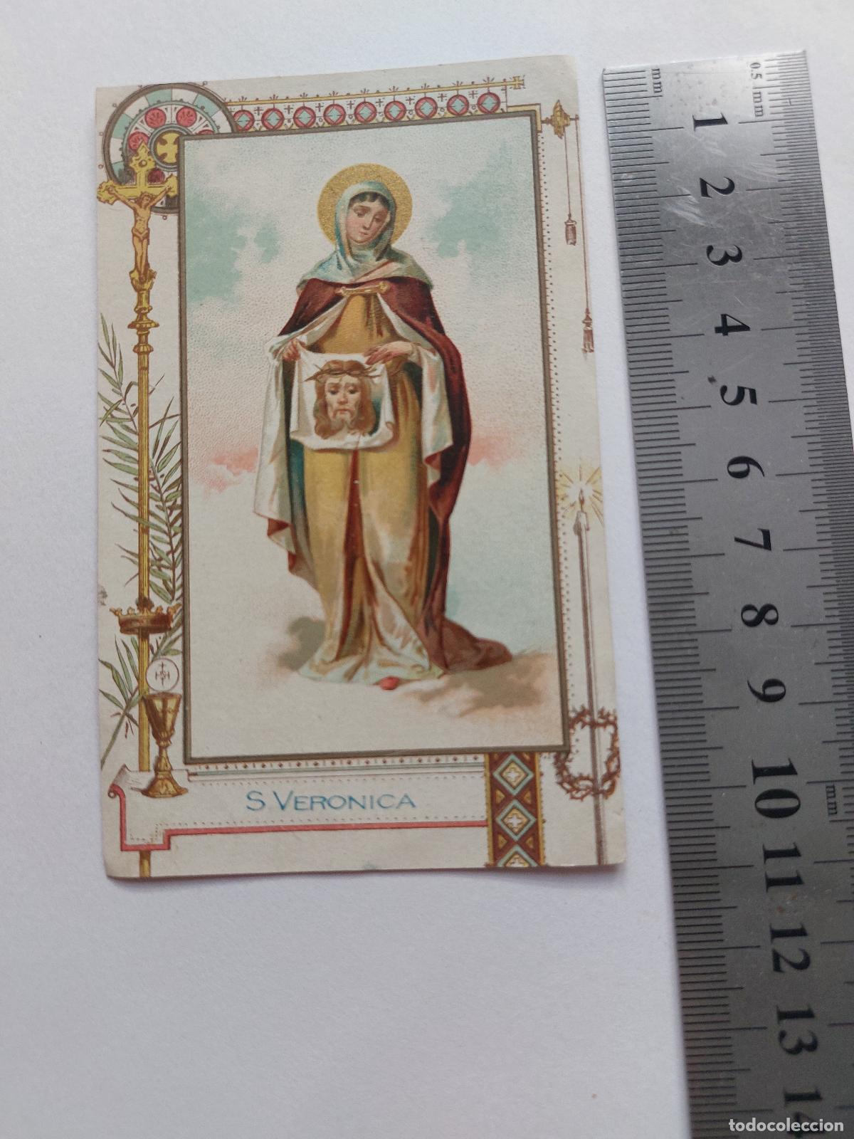 Postales: Estampa de Santa Ver&oacute;nica con el Santo Sudario Arte Religioso