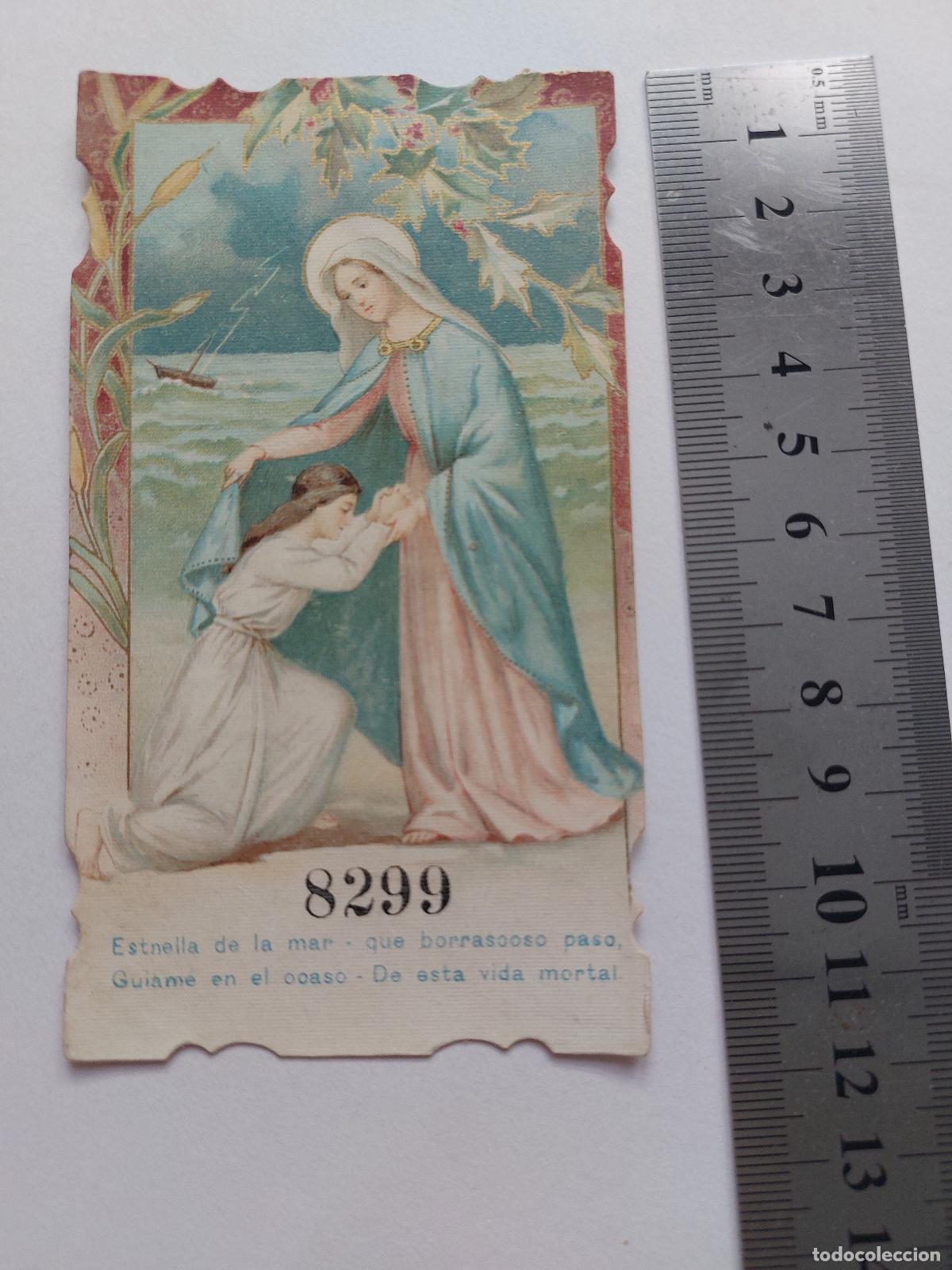 Postales: Estampa religiosa con imagen de la Virgen Mar&iacute;a y ni&ntilde;a