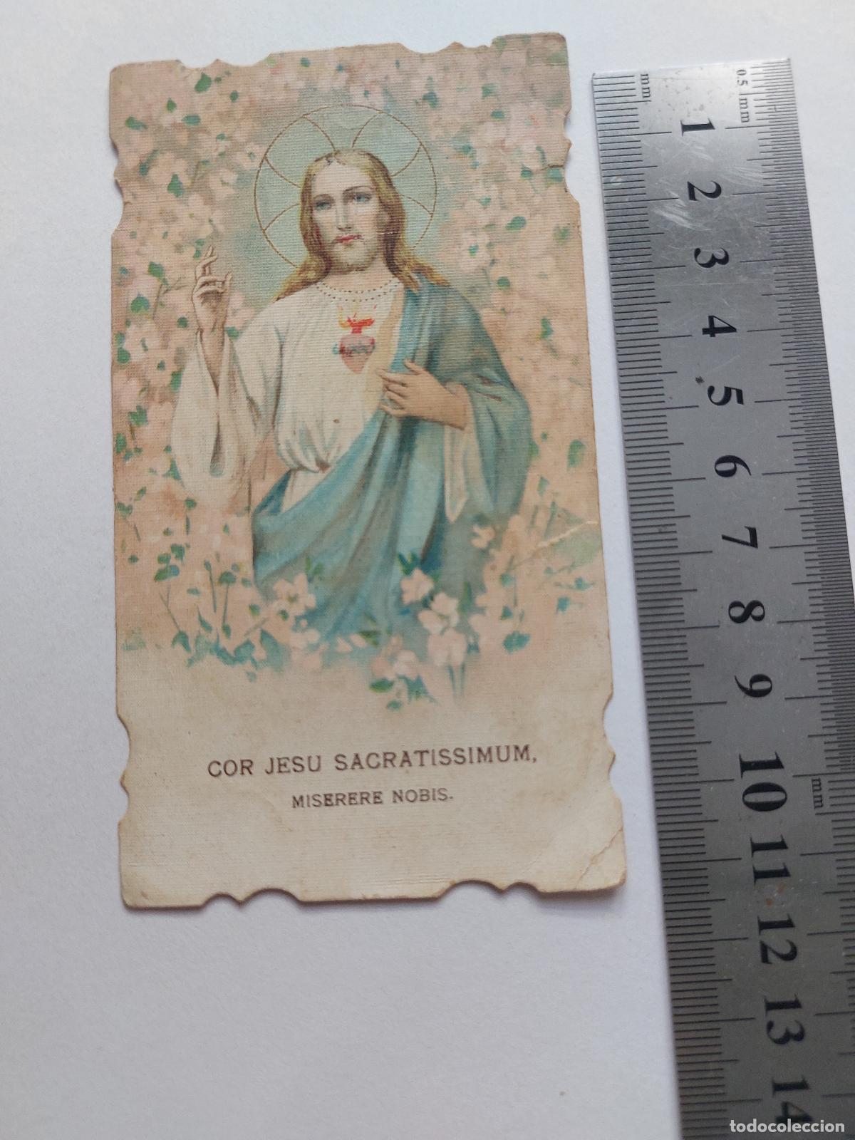 Postales: Estampa del Sagrado Coraz&oacute;n de Jes&uacute;s con oraci&oacute;n