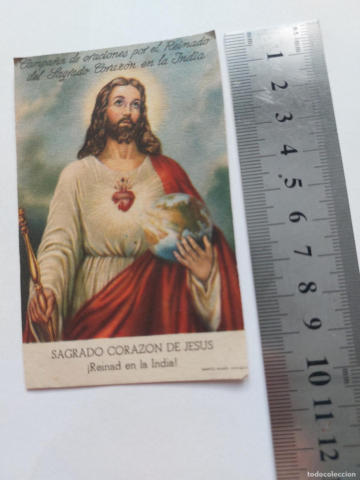 Postales: Estampa religiosa del Sagrado Coraz&oacute;n de Jes&uacute;s en la India