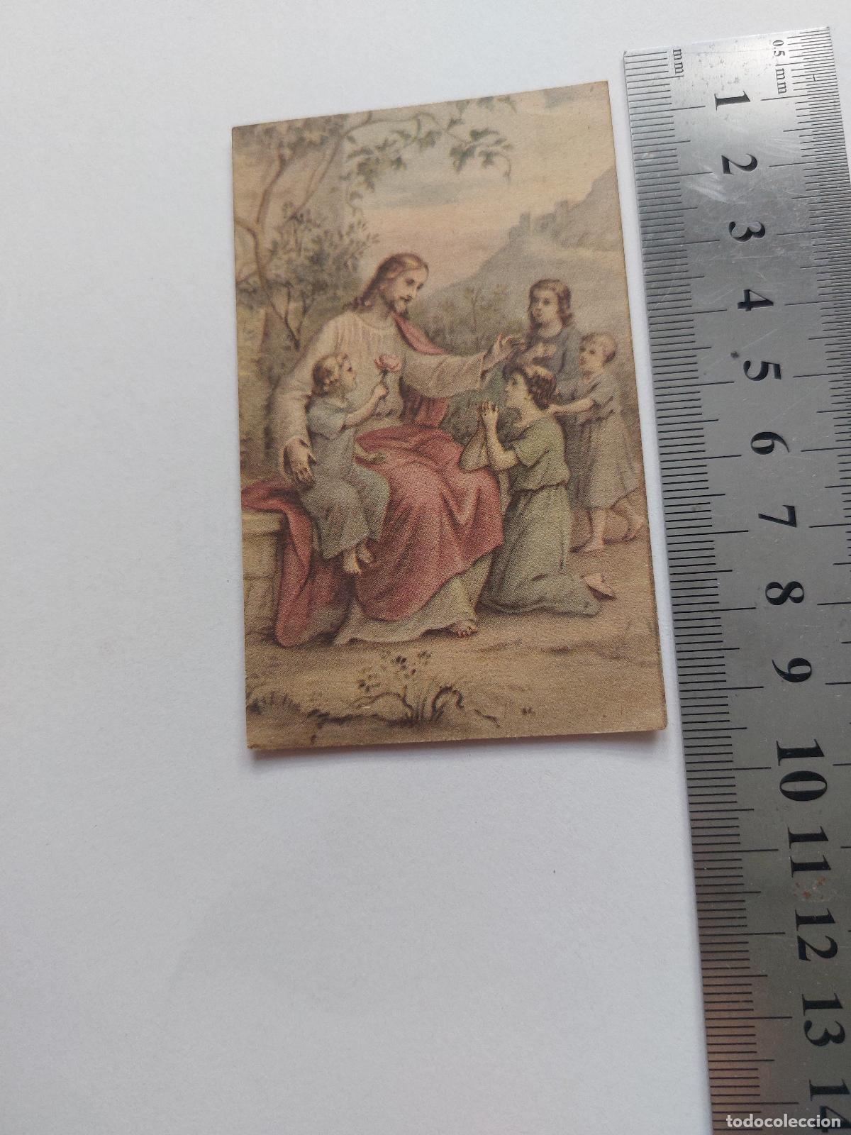 Postales: Estampa con ilustraci&oacute;n de Jesucristo y ni&ntilde;os