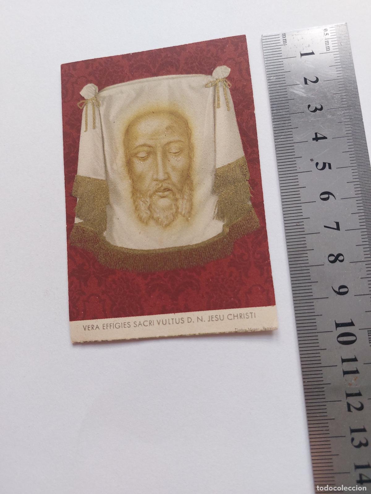 Postales: Estampa con representaci&oacute;n del Sagrado Rostro de Jesucristo