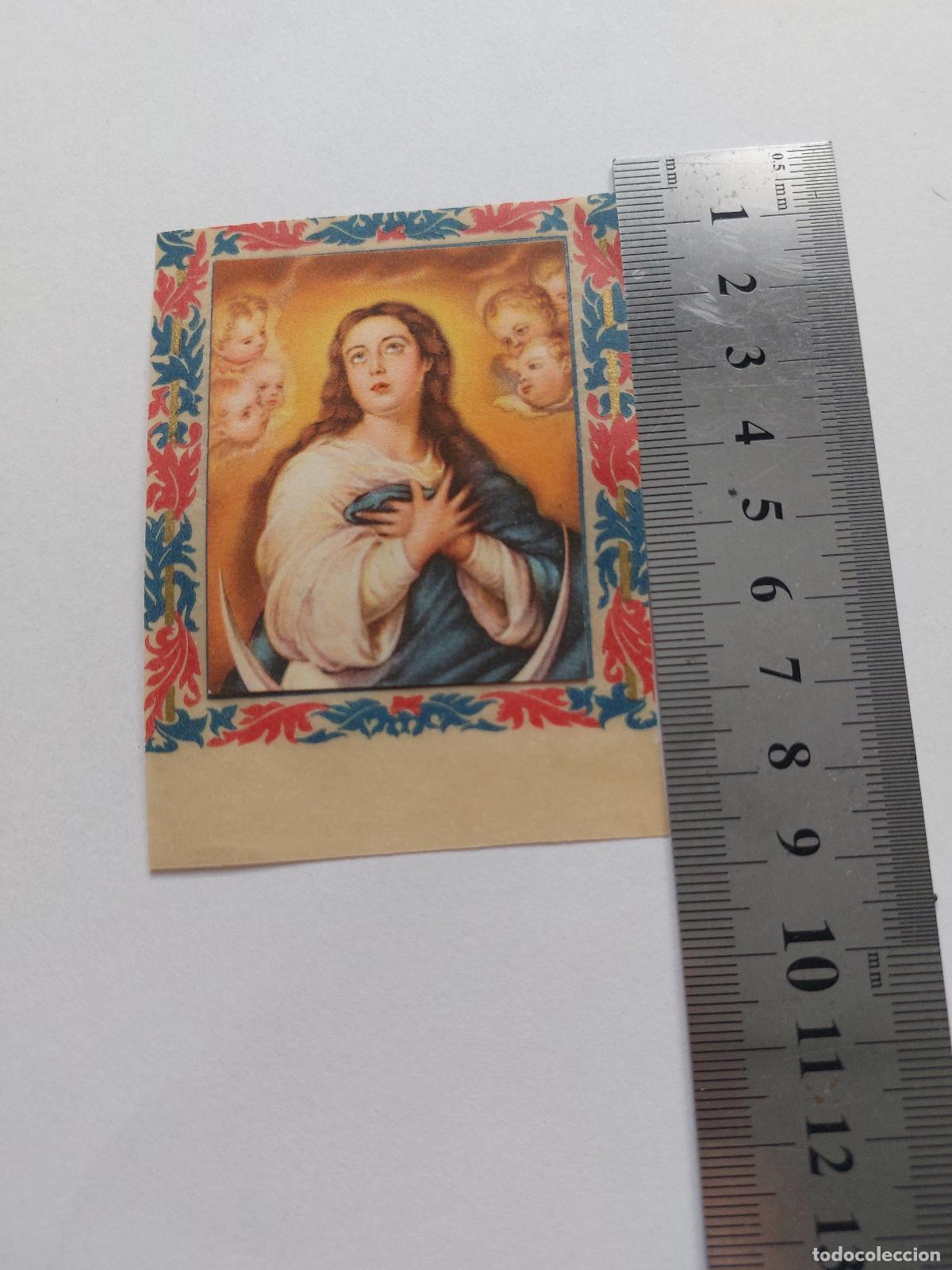Postais: Estampa con imagen de la Virgen Mar&iacute;a y querubines