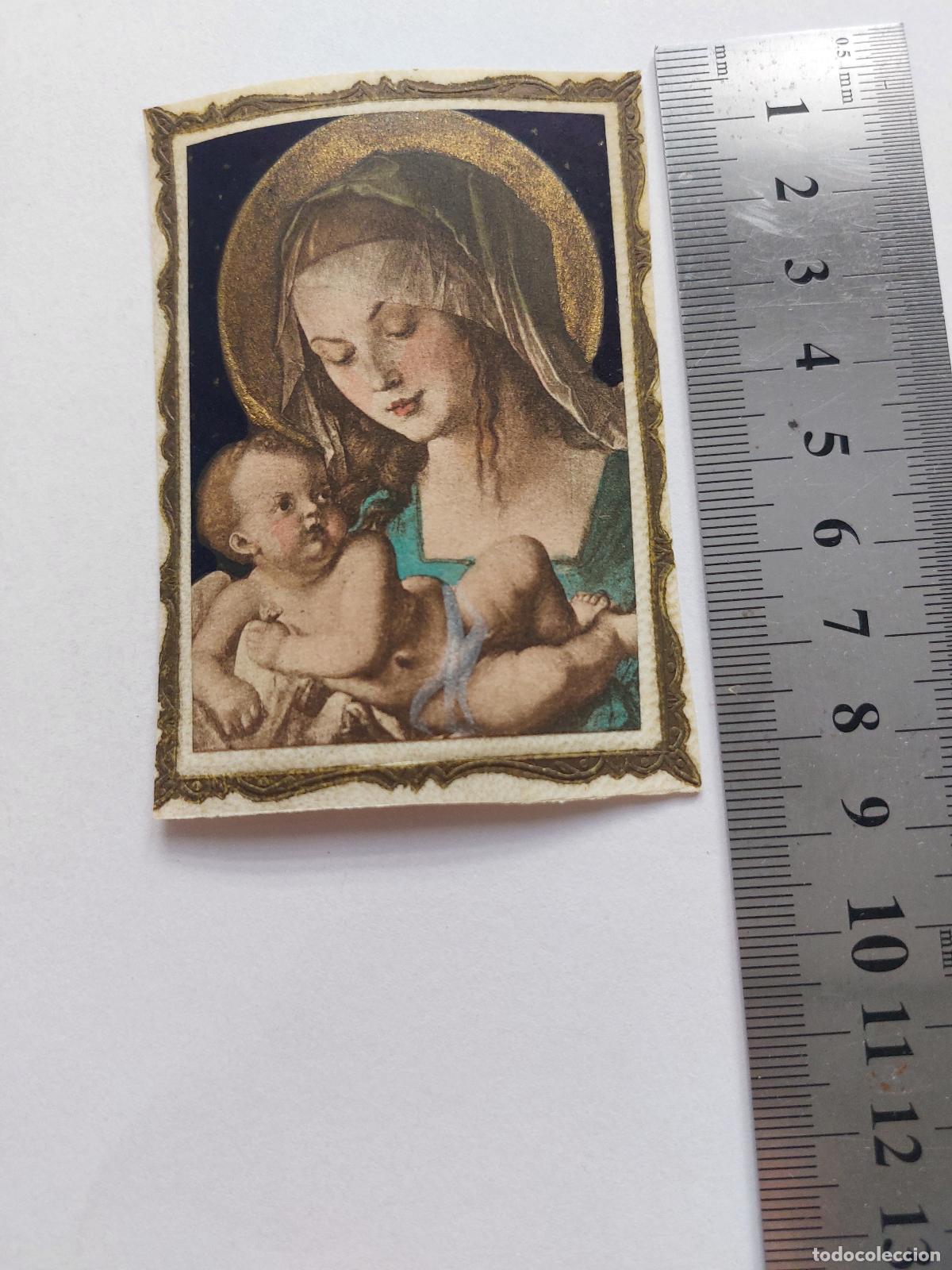Postales: Estampa con imagen de la Virgen y el Ni&ntilde;o Jes&uacute;s