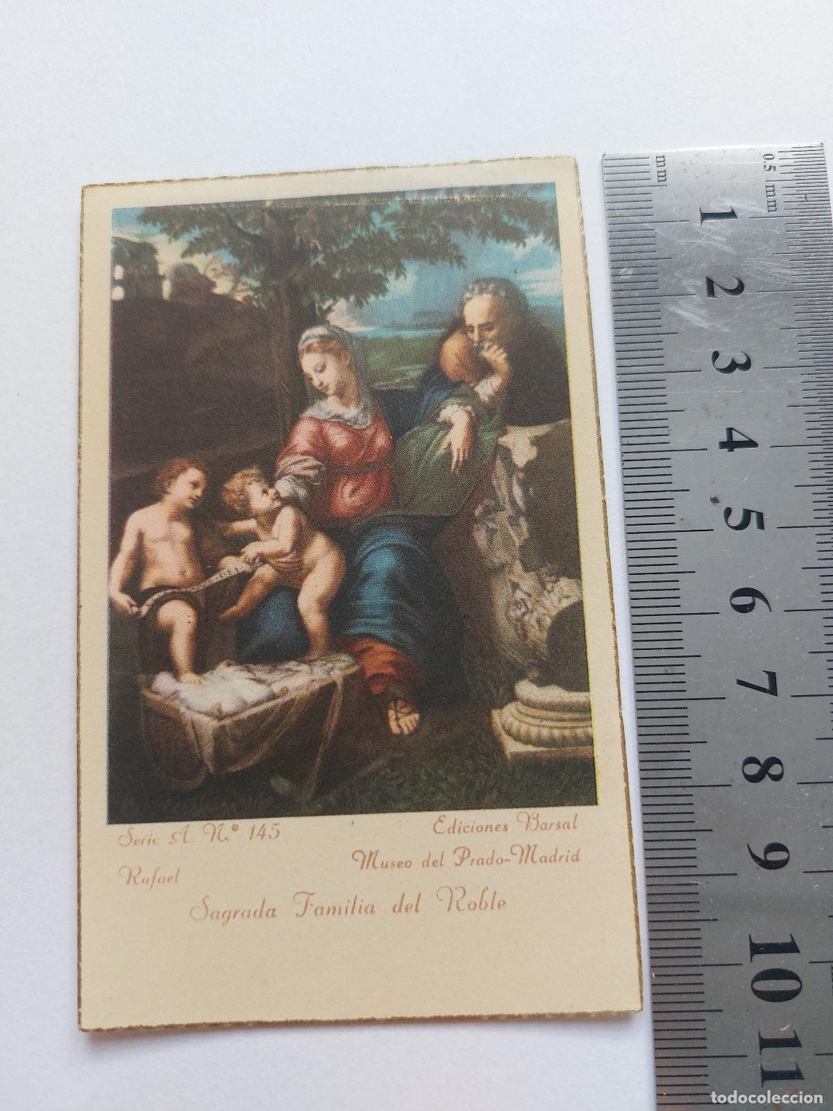 Postales: Estampa de la Sagrada Familia del Roble de Rafael Museo del Prado